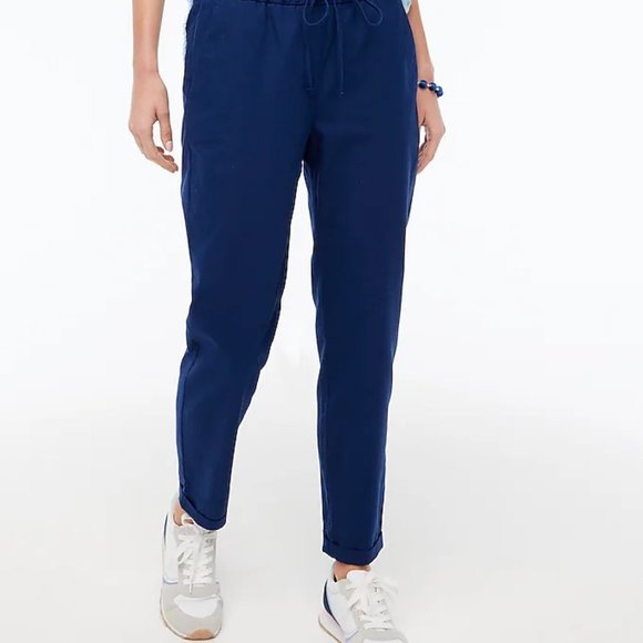 J. Crew Linen Cotton Drawstring Pant Size 4 - Picture 2 of 8